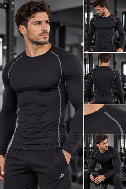 Heren Thermische Compressieshirt met Lange Mouwen
