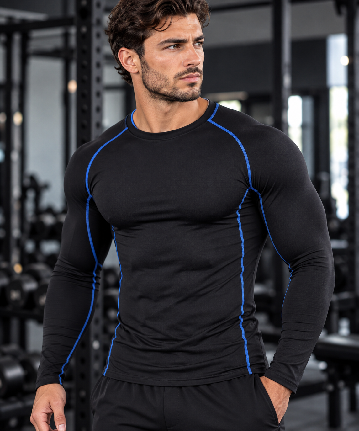 Heren Thermische Compressieshirt met Lange Mouwen