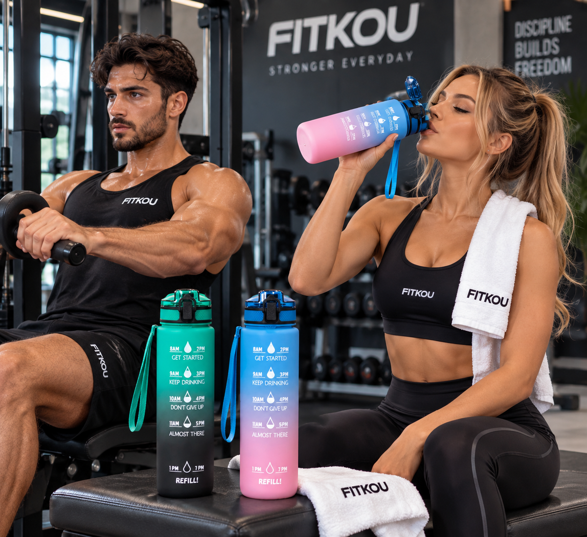Motivatie Waterfles met Tijdmarkeringen