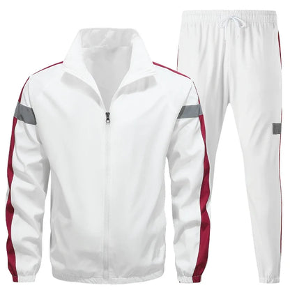 Men’s Breathable Reflective Running Tracksuit Set for Training